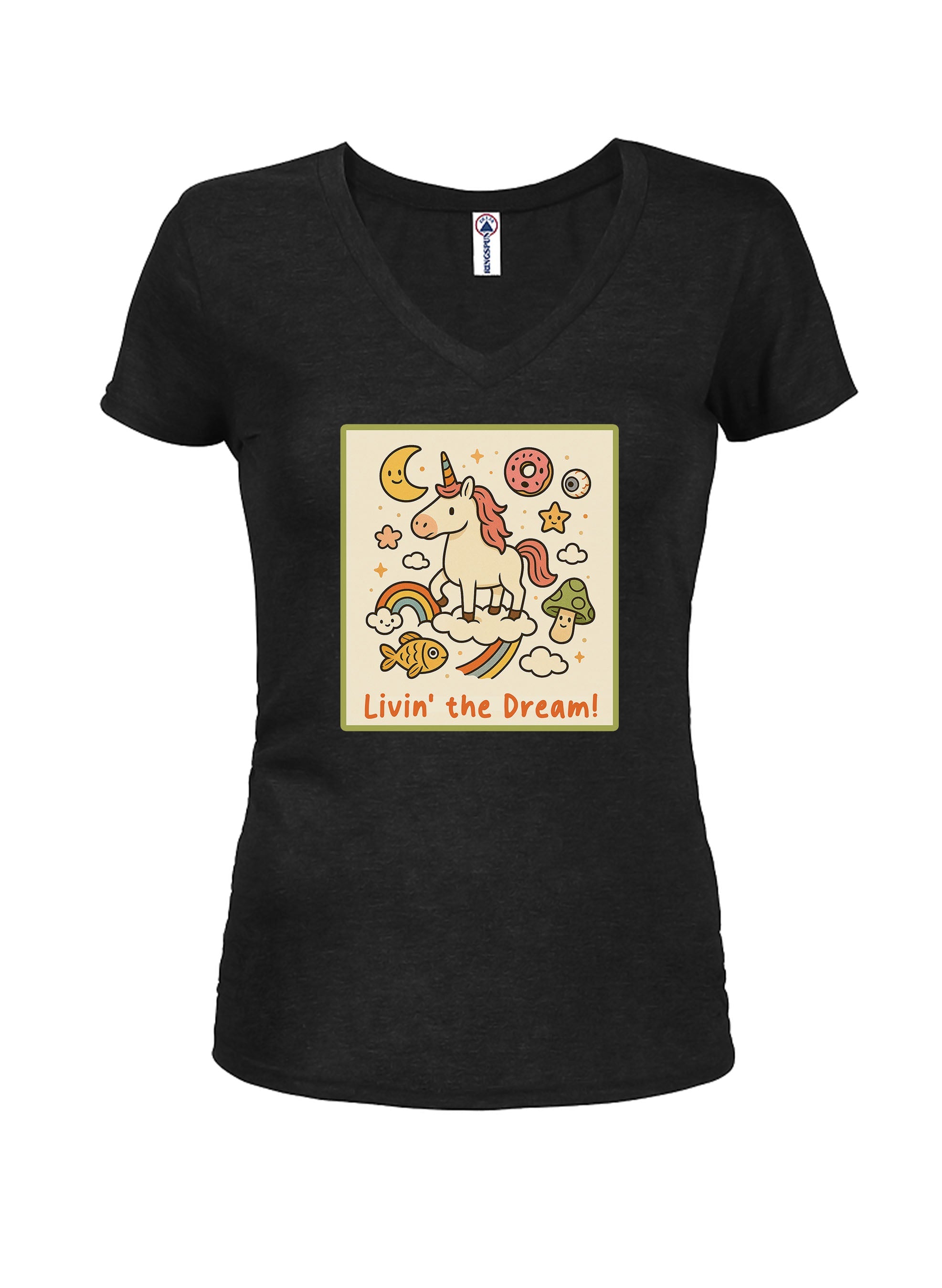 Livin' the Dream Juniors V Neck T-Shirt