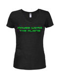 Maybe We’re the Aliens Juniors V Neck T-Shirt