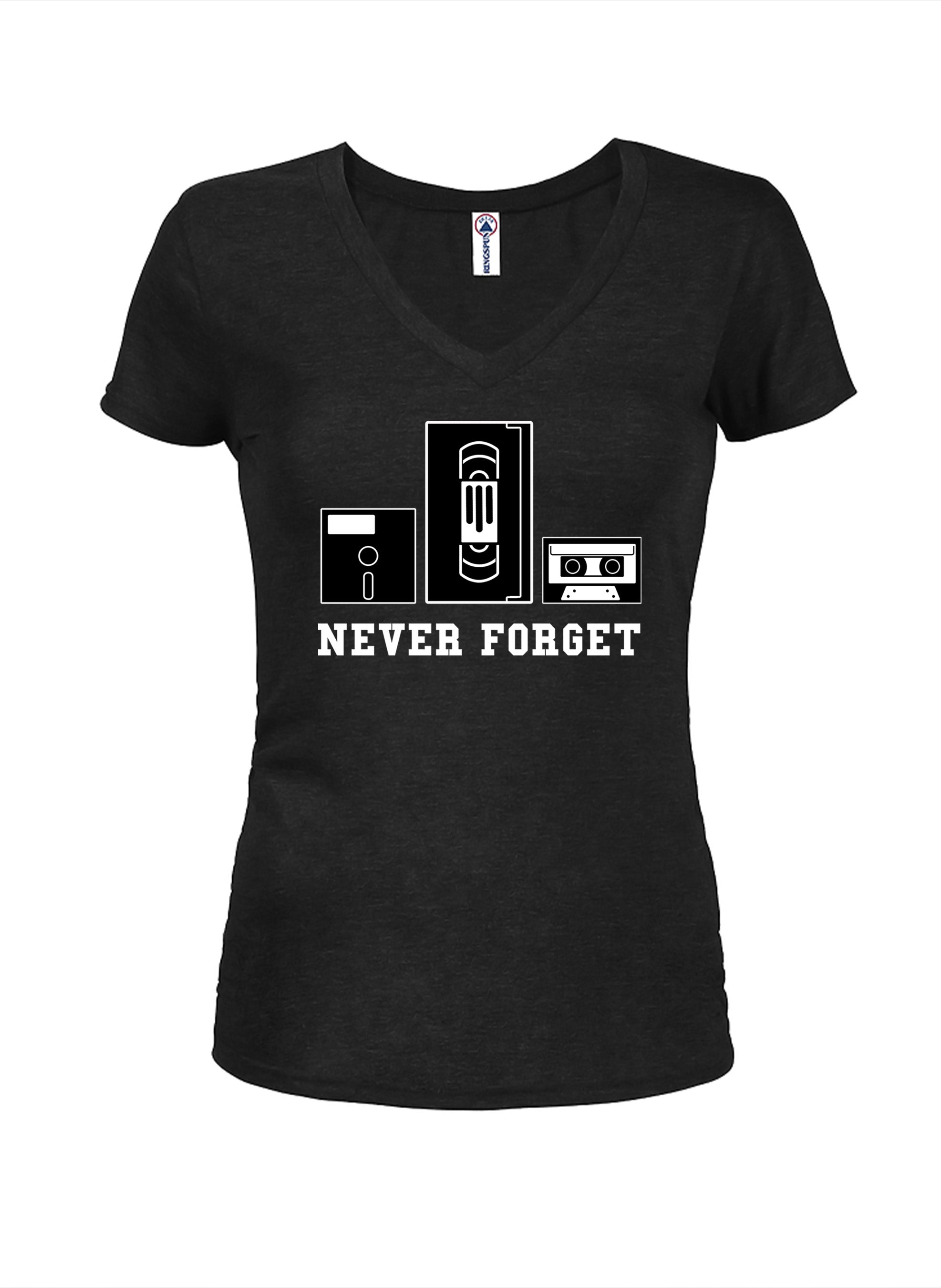 Never Forget Juniors V Neck T-Shirt