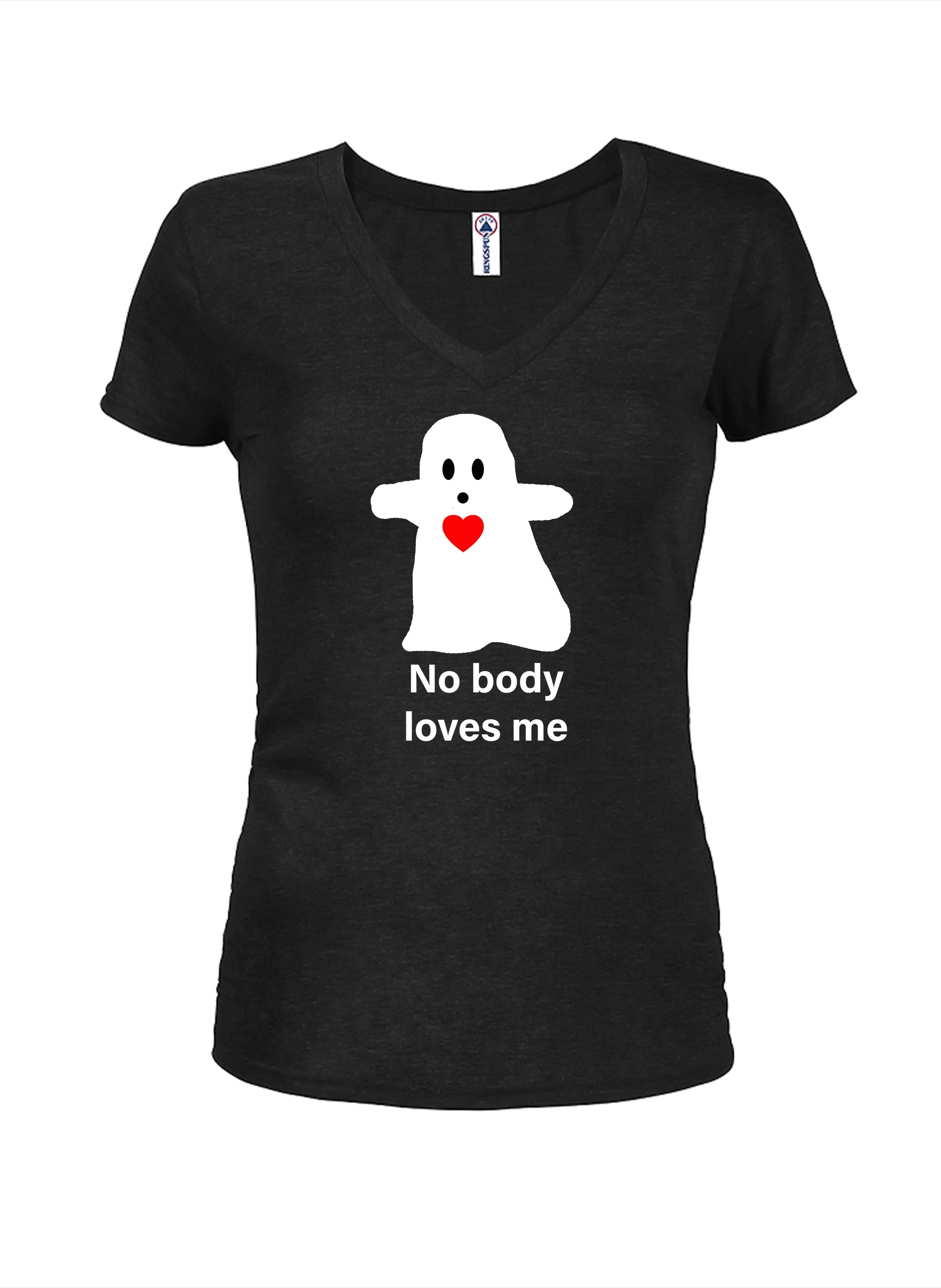No body loves me Juniors V Neck T-Shirt