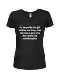 On her profile this girl said the two things that she hates Juniors V Neck T-Shirt