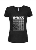 Online Dating Bingo Juniors V Neck T-Shirt