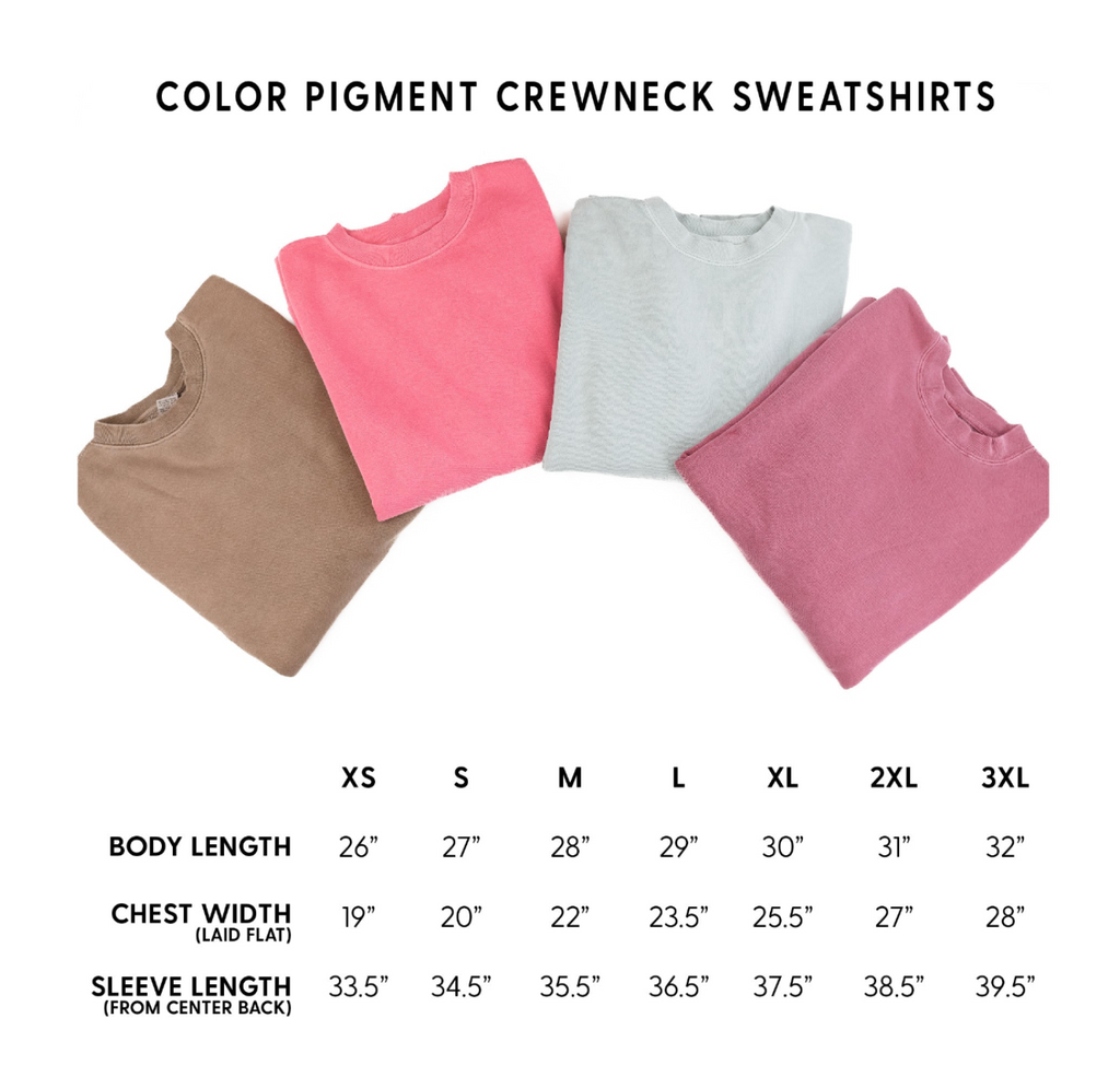 Embroidered/Printed PIGMENT Crewneck (pf&b) - Floral Butterfly / Growth Takes Time