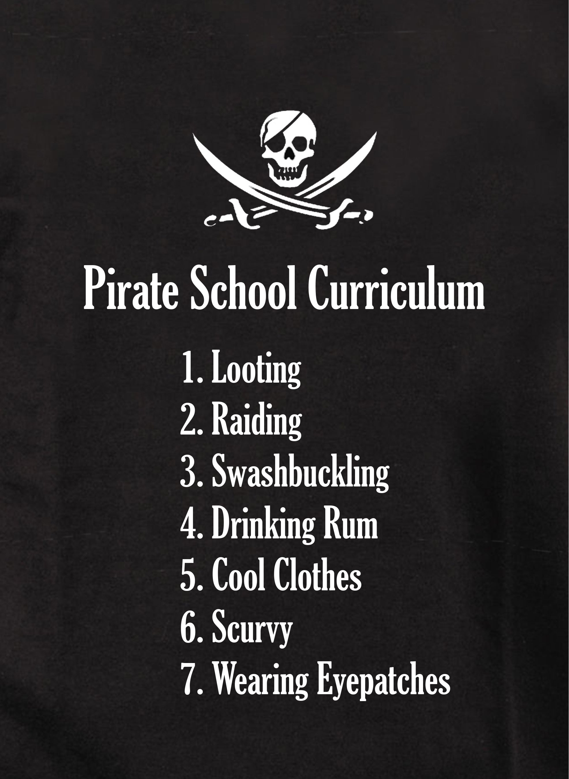Pirate School Curriculum Kids T-Shirt