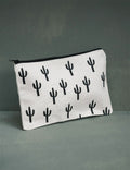 White Saguaro Pouch, College Student Gift, Mother's Day Gift, Christmas Gift
