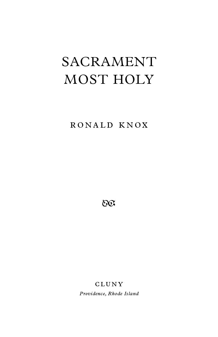 Sacrament Most Holy