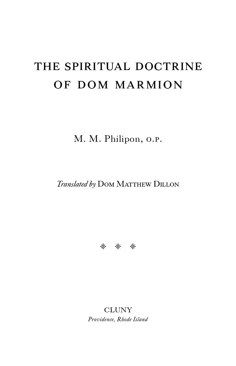 The Spiritual Doctrine of Dom Marmion