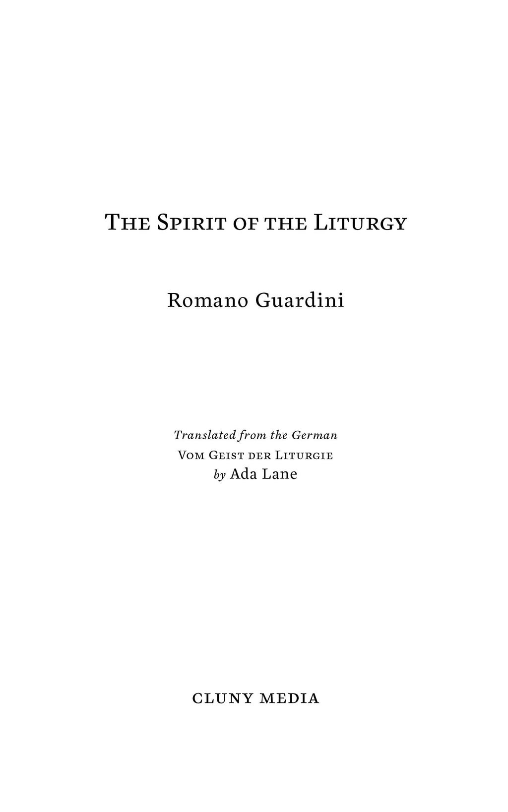 The Spirit of the Liturgy