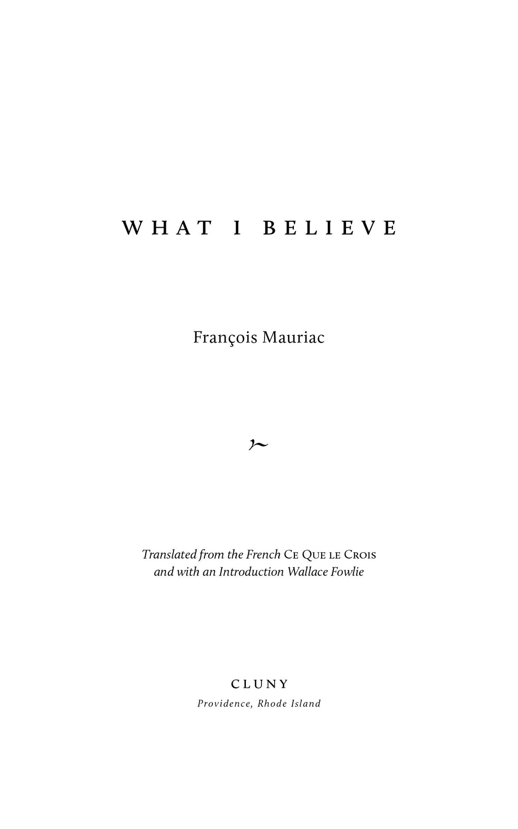 What I Believe