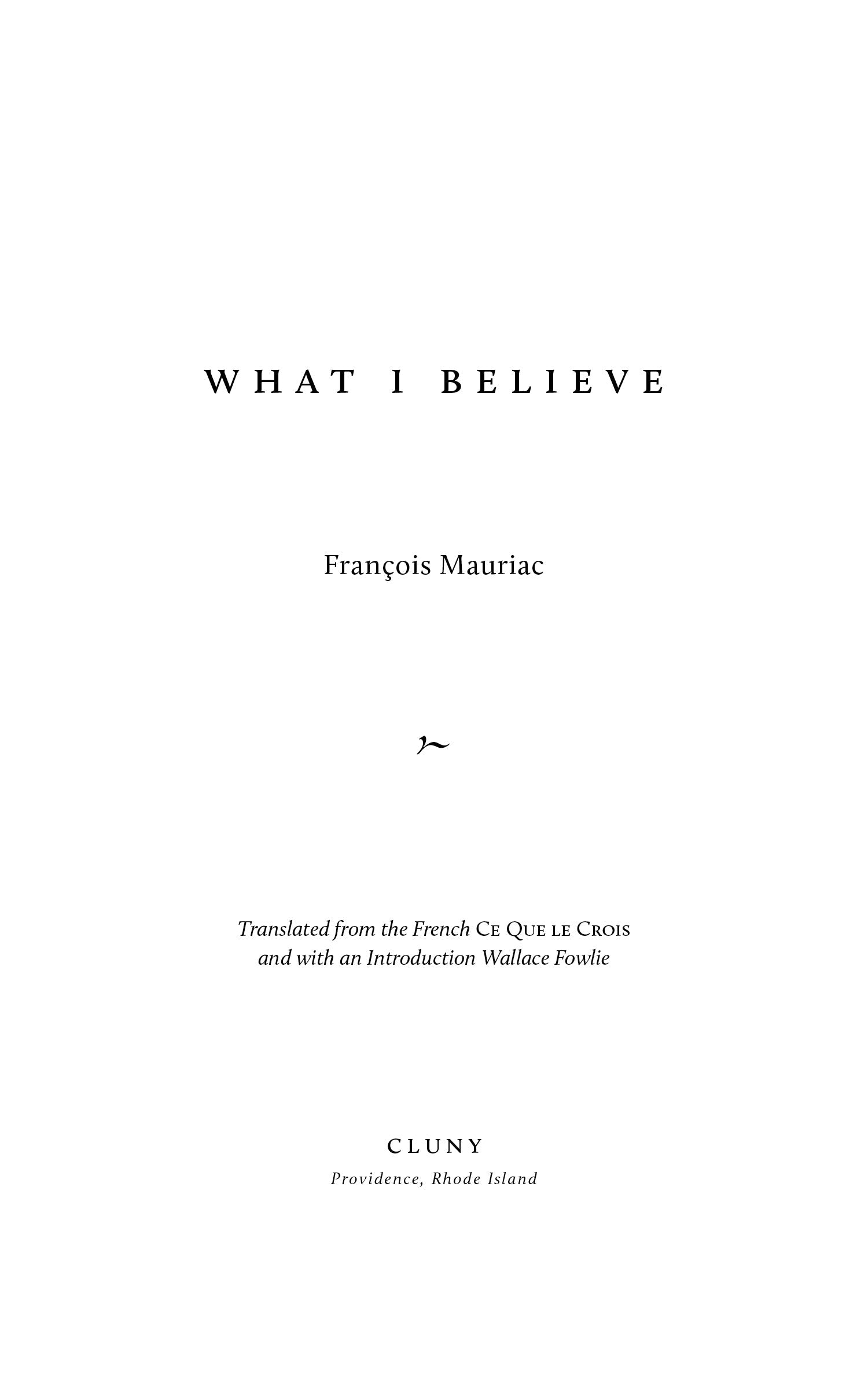 What I Believe