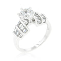 Tape Baguette Cubic Zirconia Engagement Ring
