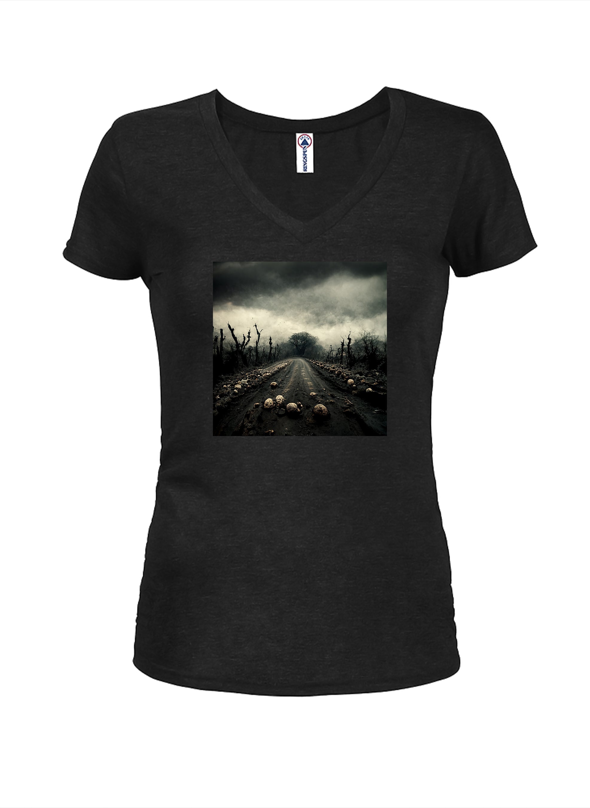 Road of Skulls Juniors V Neck T-Shirt