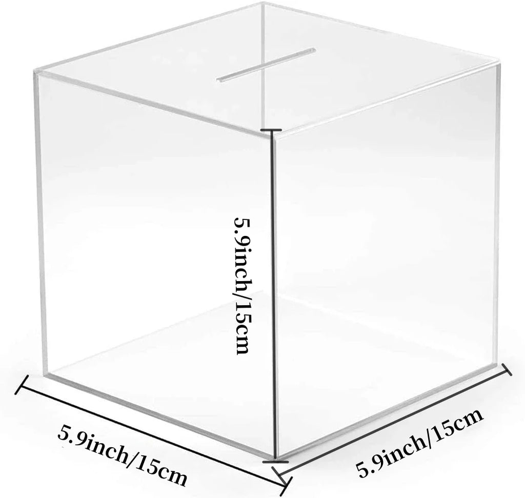 Clear Acrylic Piggy Bank for Adults - Break-to-Open One-Way Money Saving Bank
