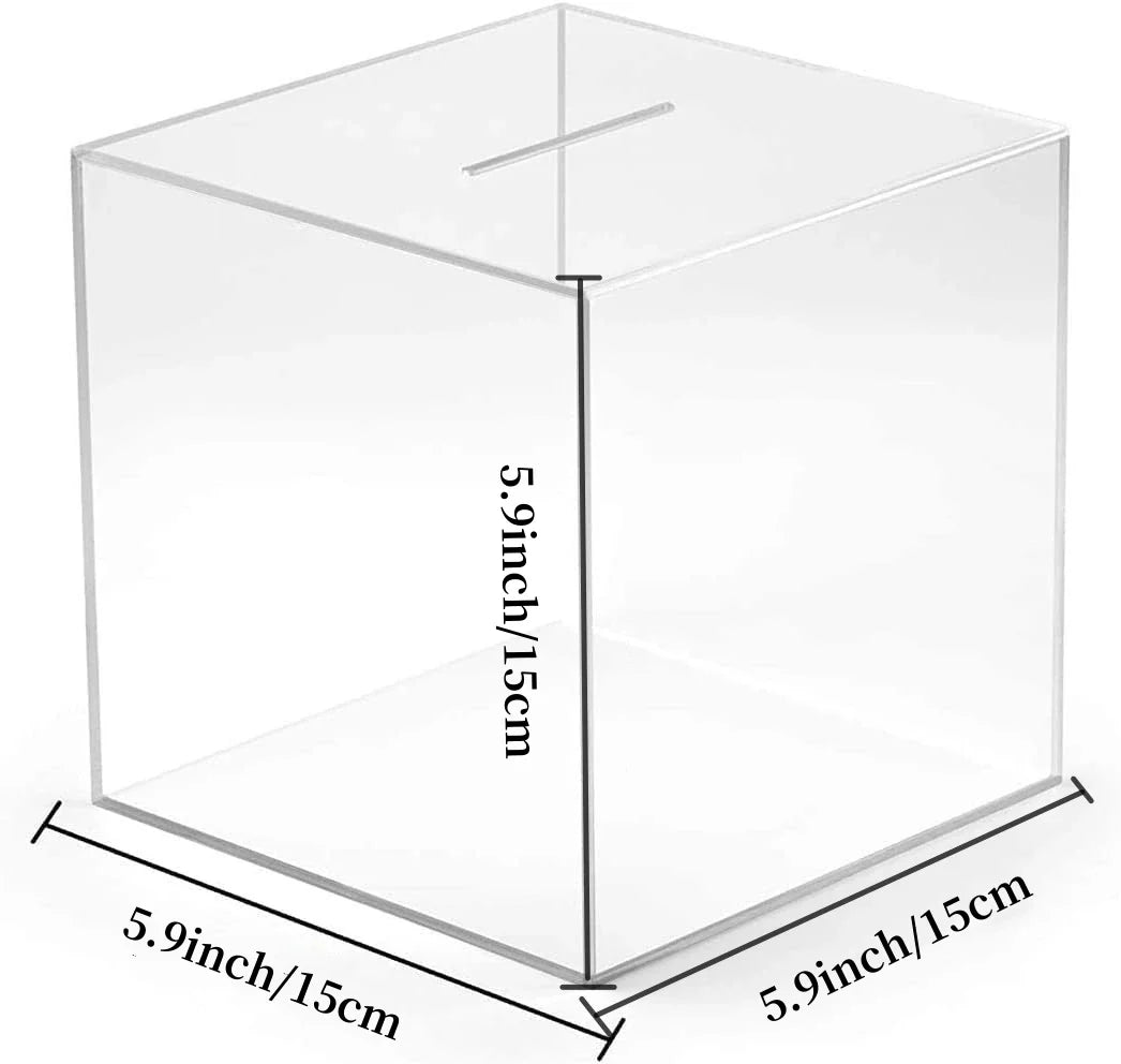 Clear Acrylic Piggy Bank for Adults - Break-to-Open One-Way Money Saving Bank