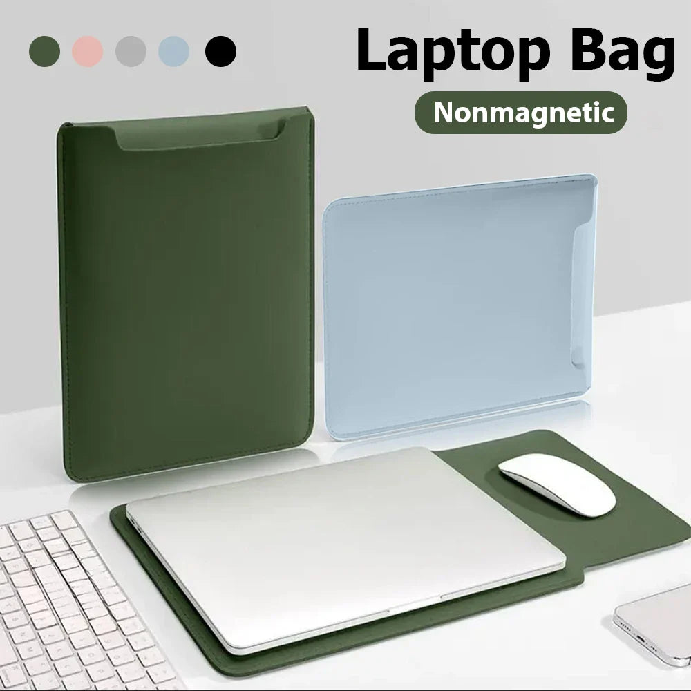 Waterproof PU Laptop Sleeve 11–16 Inch (26–40 cm) Convertible Mouse Pad | Thin Lightweight Notebook & Tablet Sleeve