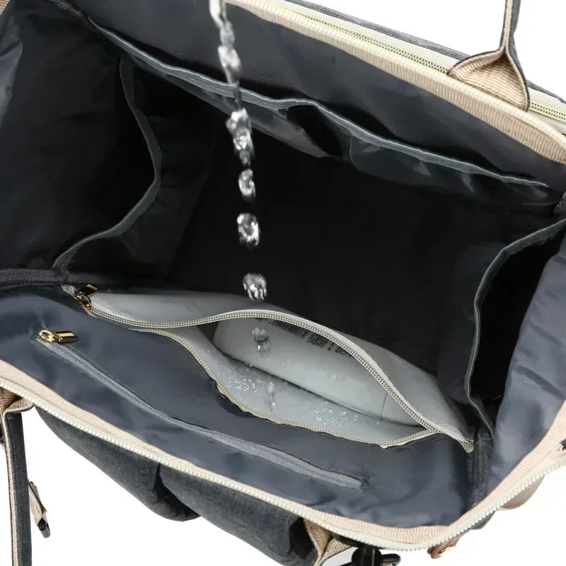 Large Waterproof Diaper Bag Backpack with USB Charging Port – 20–35L Maternity Nappy Bag with Insulated Bottle Pockets & Wet/Dry Separation