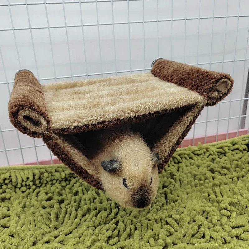Pet Hammock for Small Animals – Double-Thick Plush Hanging Bed for Hamsters, Mice & Rats | Warm Nest Sleeping Bag, Two Sizes (20×14×10 cm / 7.9×5.5×3.9 in; 26×18×12 cm / 10.2×7.1×4.7 in)
