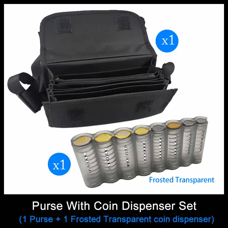 Waiter Cash Wallet Waist Bag with 8-Slot Euro Coin Dispenser – Fanny Pack Coin Holder for Servers, Drivers & Cashiers