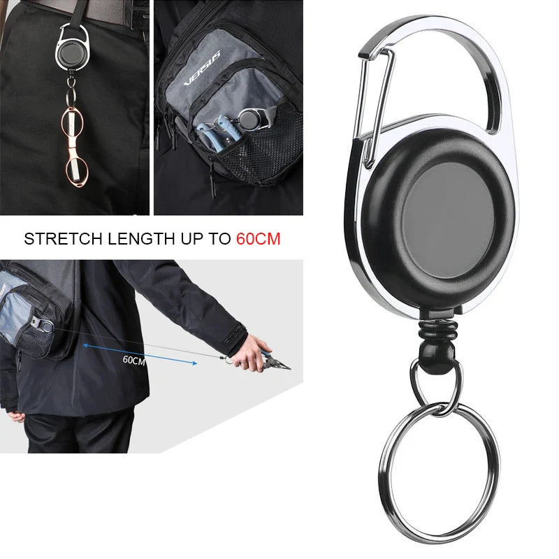 Fishing Line Scissors Keychain - Serrated Stainless Steel Blade, Titanium-Coated Corrosion-Resistant, Blunt Tip (9.5 x 6.27 cm / 3.74 x 2.47 in)