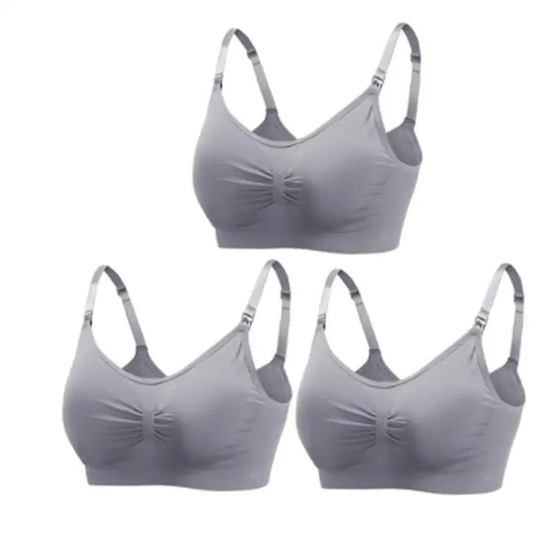 3-Pack Seamless Maternity Nursing Bras – Wireless Breathable Nursing Bra with Removable Pads & Front/Back Closure