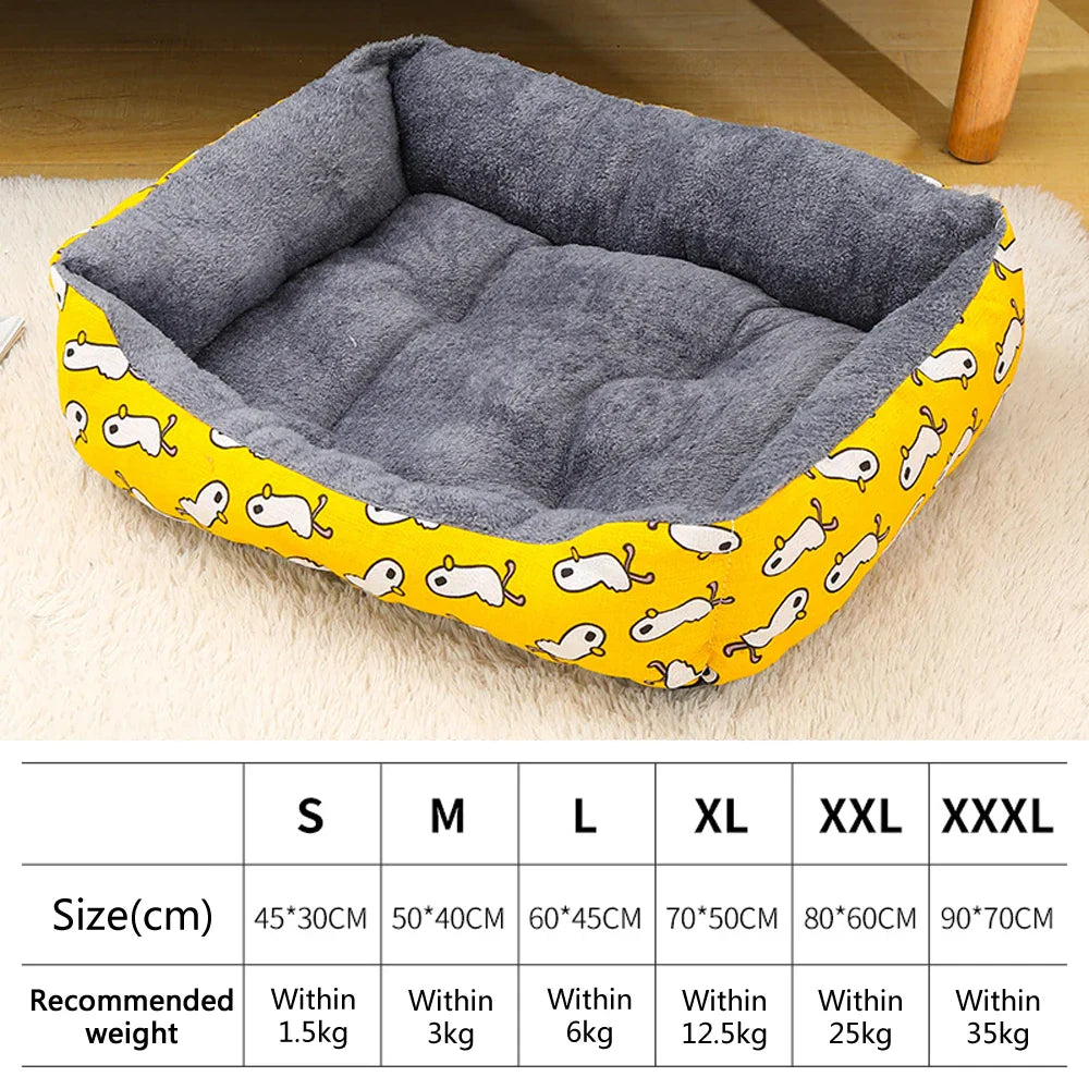Plush Winter Pet Bed for Dogs & Cats - Thickened Breathable Dog Sofa with Non-Slip Bottom, Multiple Sizes S-XXXL