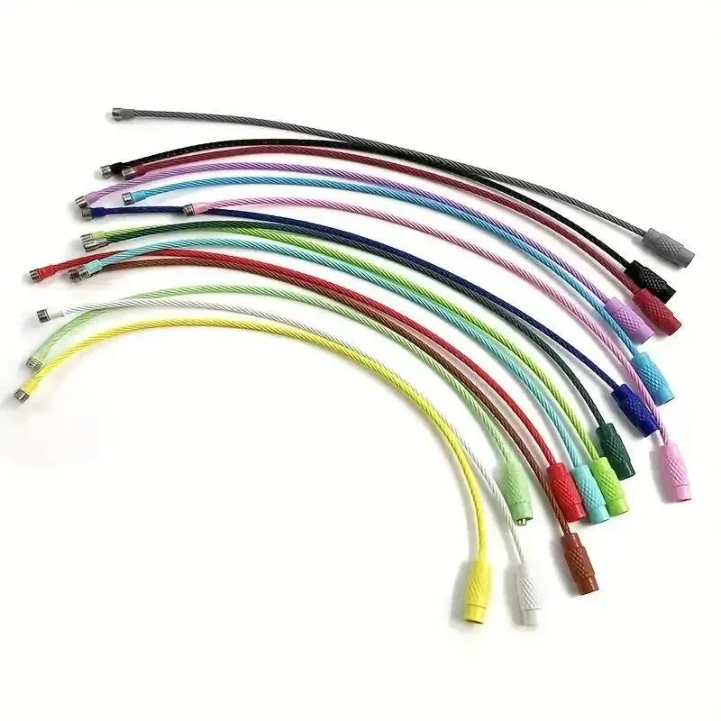 10-Pack Colorful Stainless Steel Wire Luggage Tag Clips, 5.9 in (15 cm) Travel Key & Bag Rings