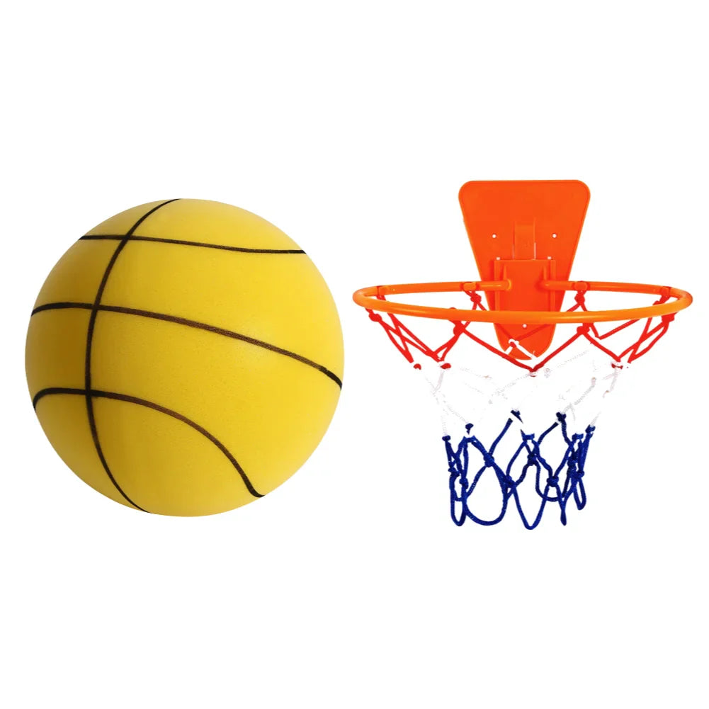 Kids Silent Foam Basketball - Indoor Squeezable Bounce Ball (No.3 / No.5 / No.7, 7–9.5 in | 18–24 cm)