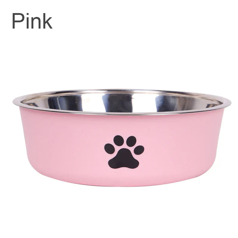Non-Slip Stainless Steel Pet Bowl for Small Dogs & Cats - Food-Grade Water & Feeding Bowl (Multiple Sizes)