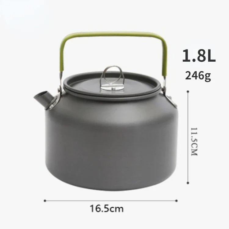 Portable Aluminum Camping Kettle (0.8–2.5L / 27–85 fl oz) — Lightweight Tea & Coffee Kettle for Hiking, Fishing, Picnic & Outdoor Cooking
