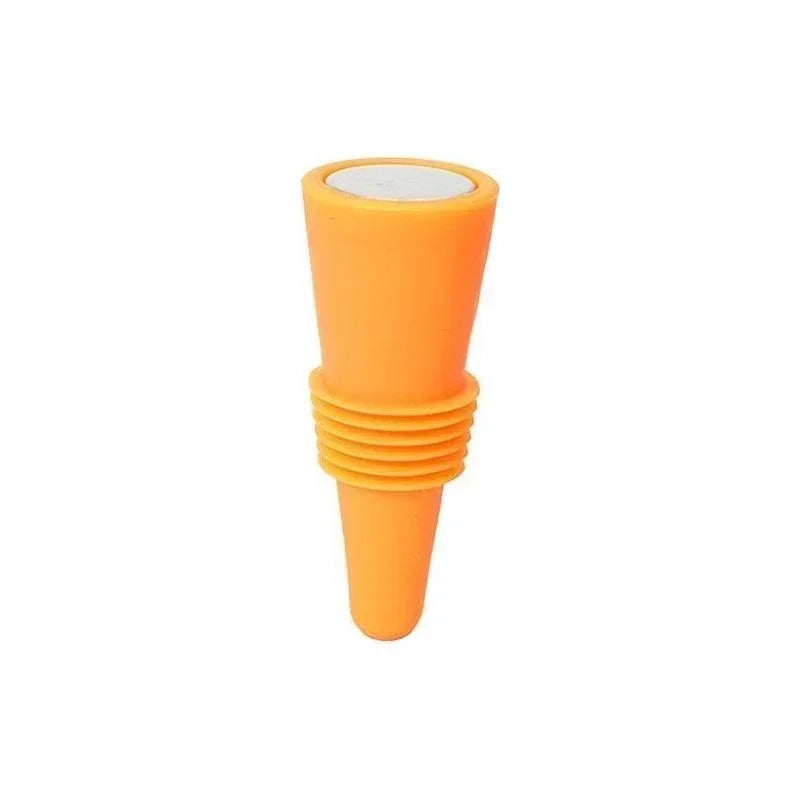Silicone Wine Bottle Stopper with Stainless Steel Top - Leakproof Reusable Champagne & Beverage Sealer