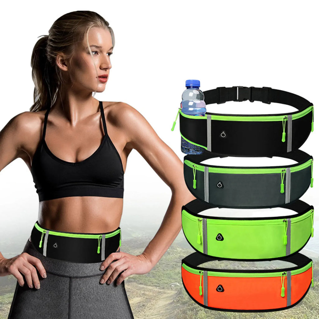 Waterproof Running Waist Pack Fanny Pack Belt Bag with Earphone Hole Fits Phones up to 7in (17.8 cm) for Hiking and Daily Outdoors