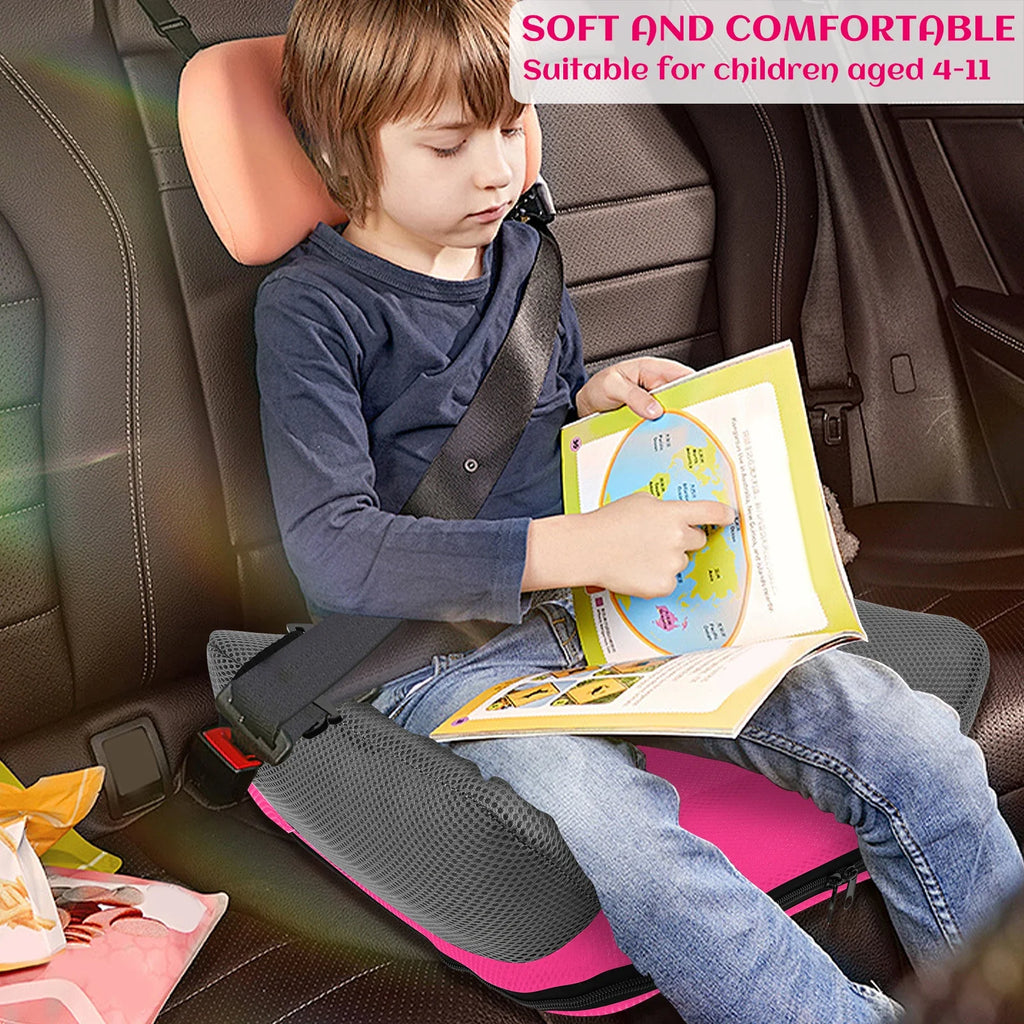 Inflatable Car Booster Seat for Kids – Portable PVC Travel Booster Cushion with Carry Bag, Universal