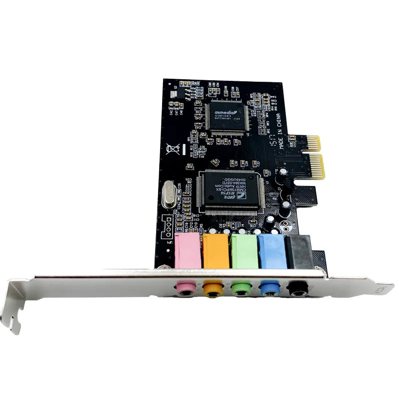 PCIe 5.1 Channel Internal Sound Card - 6-Channel 3D Audio, 24-Bit PCI Express with Mic & Line-In for Gaming and Music