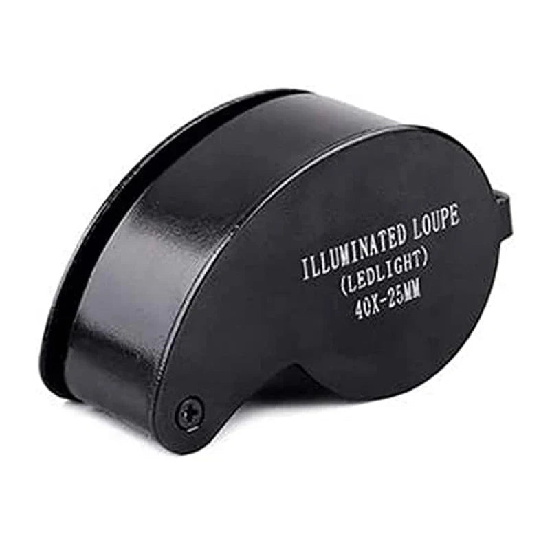 40X Jeweler's Loupe Pocket Folding Magnifier with LED Light for Watches, Coins, Stamps, Gems