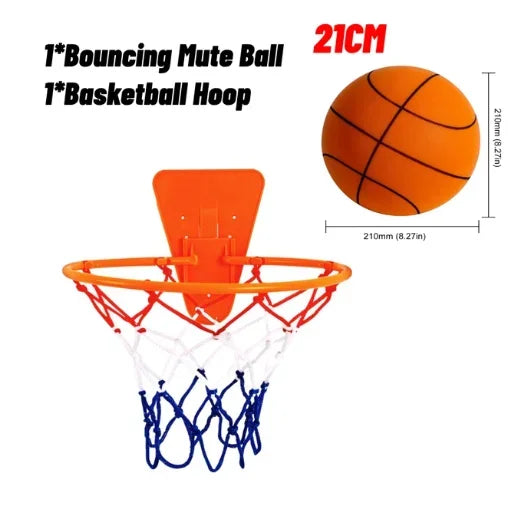 Silent Foam Basketball for Kids – Indoor Squeezable Bounce Ball, Diameter 18/21/24 cm (7.1/8.3/9.4 in)