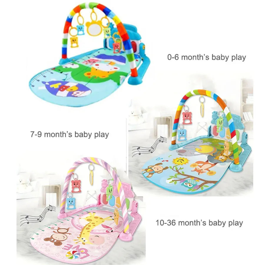 Baby Musical Play Mat with Light-Up Piano Keyboard - Activity Gym & Tummy Time Mat for Infants