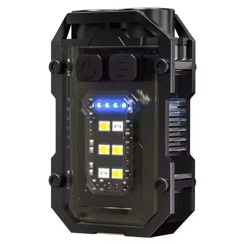 High-Power Rechargeable LED Tactical Flashlight Ultra-Bright Self-Defense Headlamp