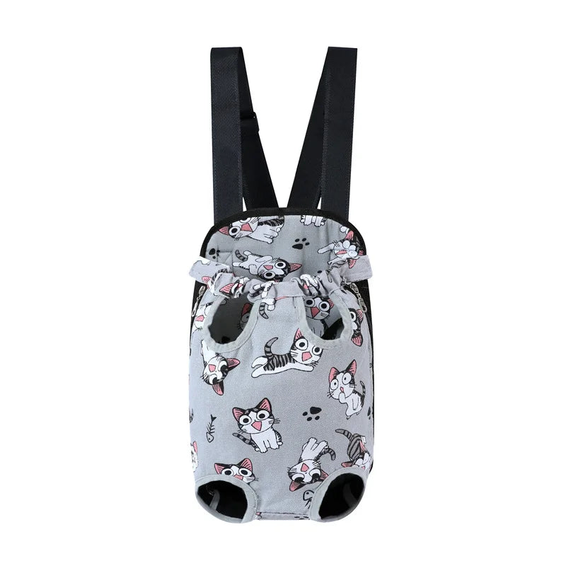 Adjustable Double-Shoulder Pet Carrier Backpack – Breathable Cat & Small Dog Travel Bag, Hands-Free Hiking Carrier