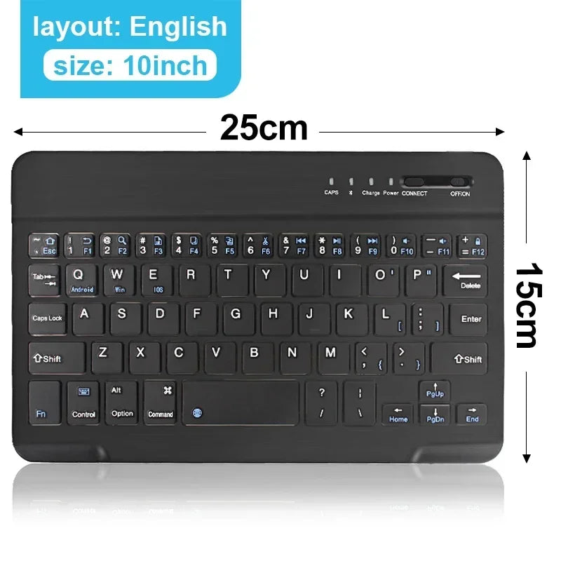 Bluetooth Compact 59-Key Wireless Keyboard for iPad Air/Pro/Mini & Tablets – Rechargeable, Micro USB, 7–13 Inch (17.8–33 cm) Compatible