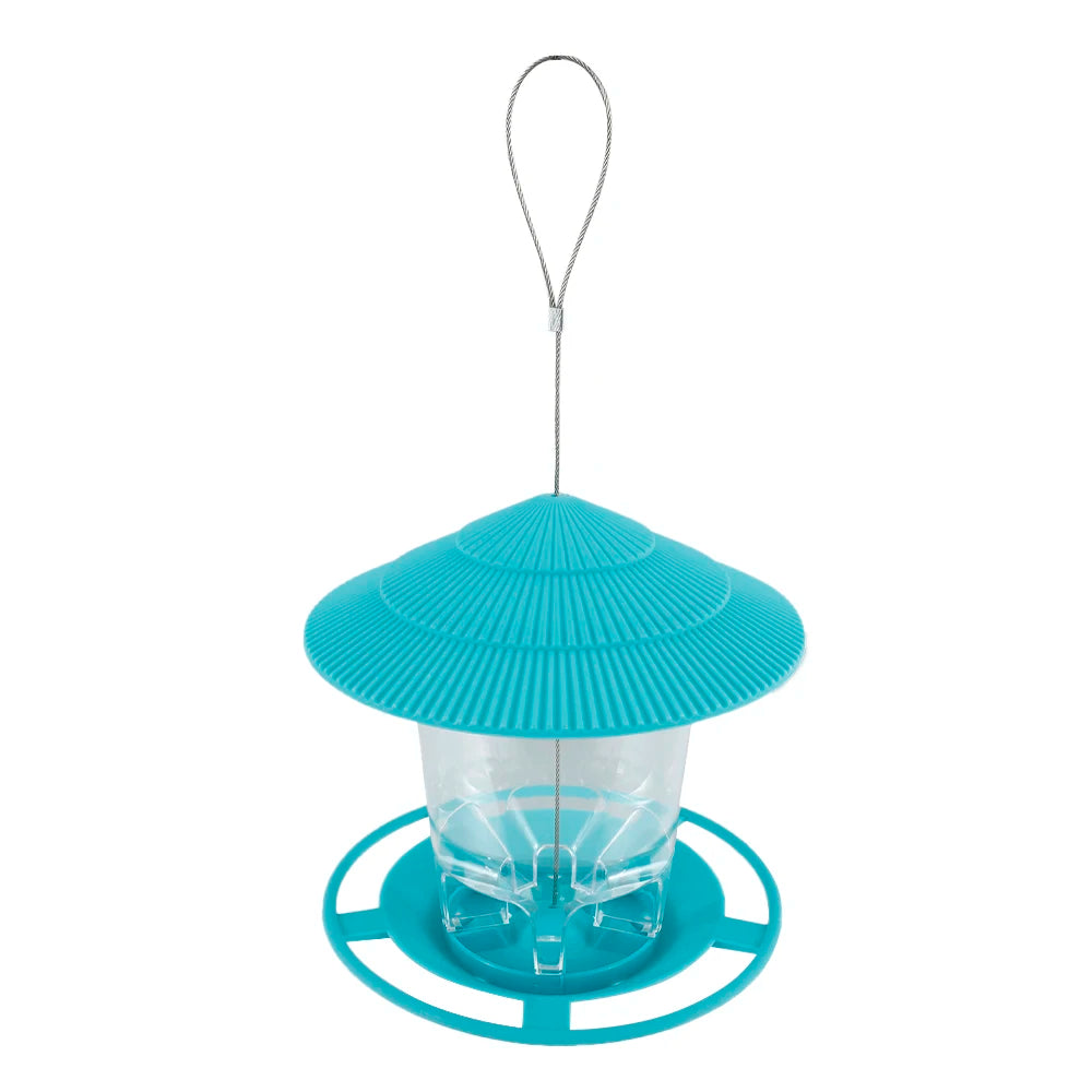 Large Hanging Bird Feeder 2.6 lb (1.2 kg) Hexagonal Peanut & Seed Dispenser with Perches, Outdoor Garden Feeder
