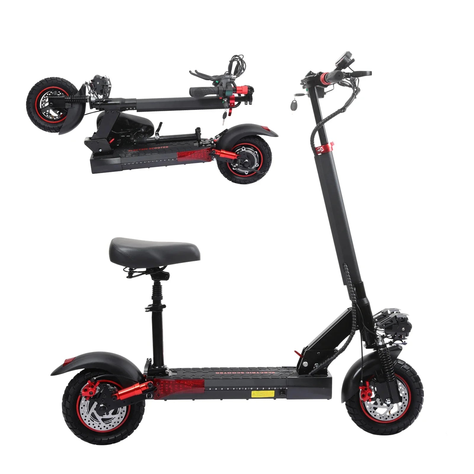 1200W Off-Road Electric Scooter with Seat – Foldable 48V Commuter E-Scooter, 11-Inch Off-Road Tires, Up to 40–60 km Range