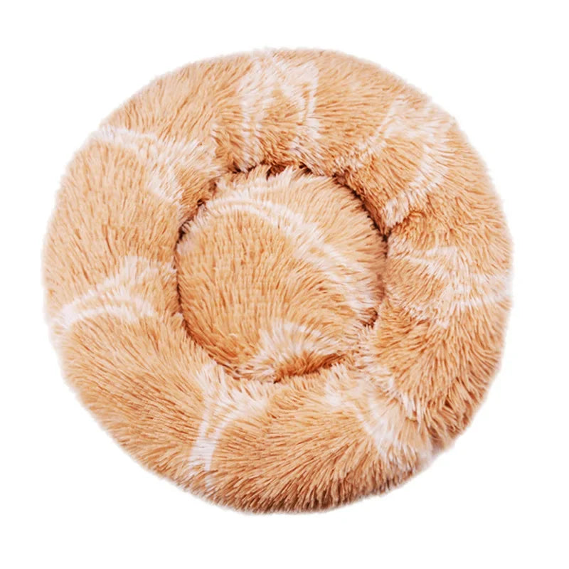 Calming Plush Pet Bed for Dogs & Cats - Corduroy Fleece Bolster, Non-Slip Waterproof Bottom, Multiple Sizes (15.7–35.4 in / 40–90 cm)
