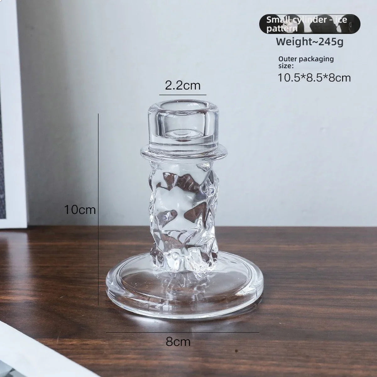 Clear Glass Pillar Candle Holder Table Candlestick for Dining Room Decor