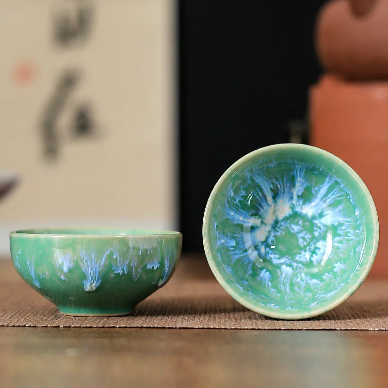45ml (1.5 fl oz) Ceramic Tasting Teacup – Satin Blue Jianzhan Master Cup for Gongfu Tea