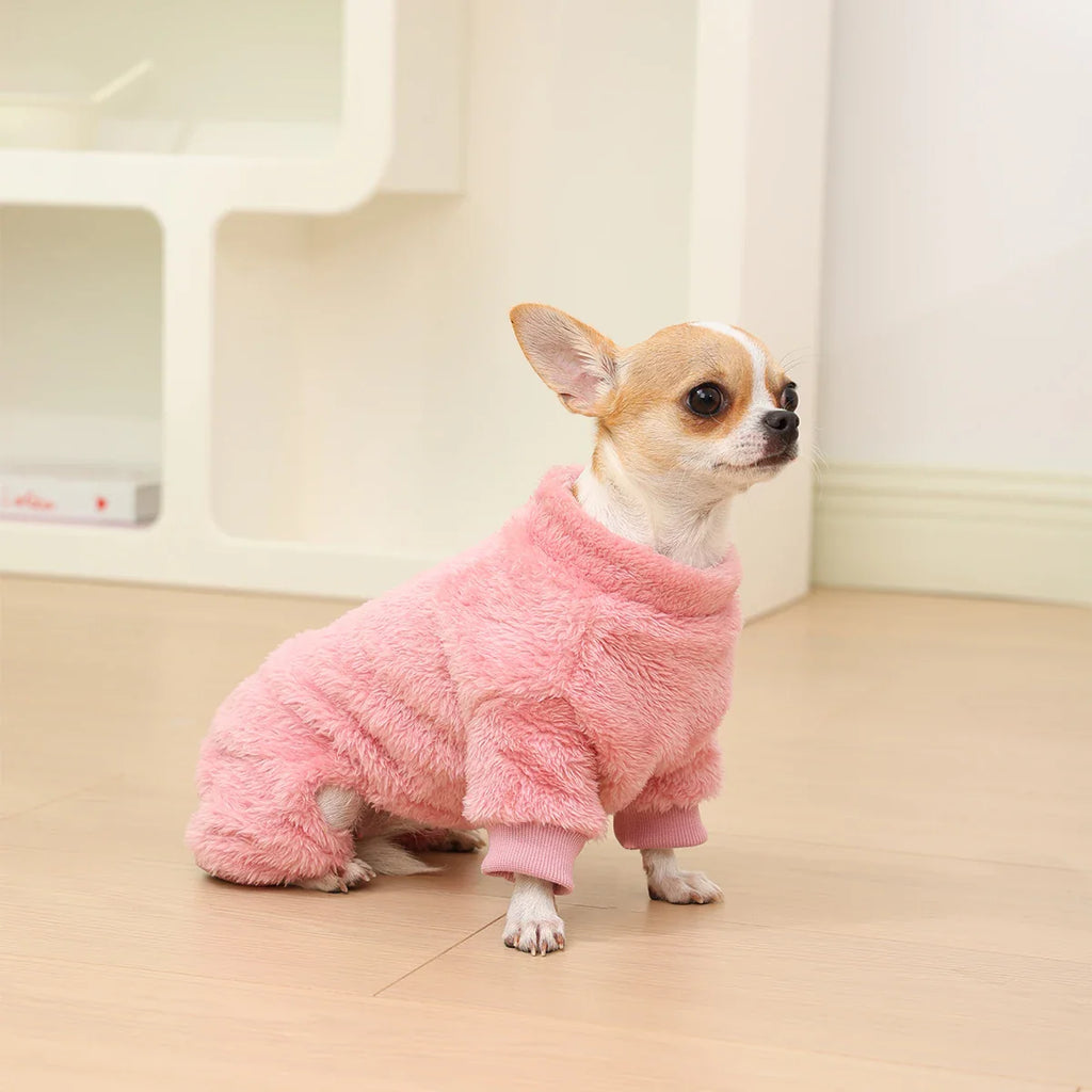 Warm Flannel Dog Jumpsuit XS-XL - Cozy Four-Leg Pet Coat for Small & Medium Dogs and Cats (Chihuahua, Yorkie)