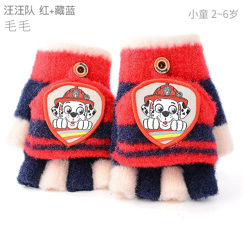 Kids Winter Plush Cartoon Mittens - Warm Gloves for Children Ages 2–6