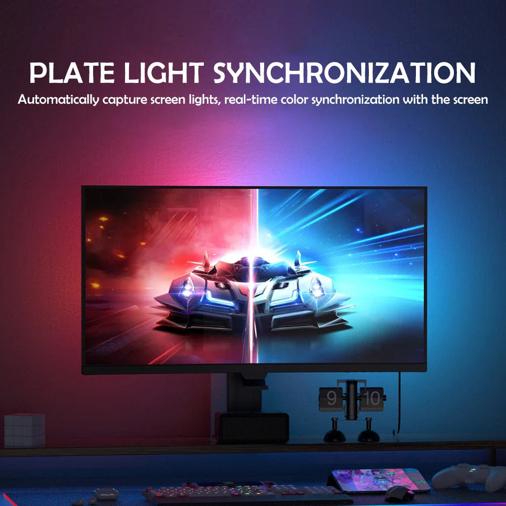 RGB Monitor Backlight LED Strip – App & Music Sync Ambient Lighting for Gaming, PC & Room Decor