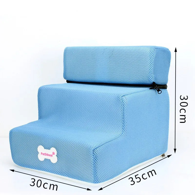 3-Step Pet Stairs for Small Dogs and Cats - Removable Washable Non-Slip Ramp Ladder