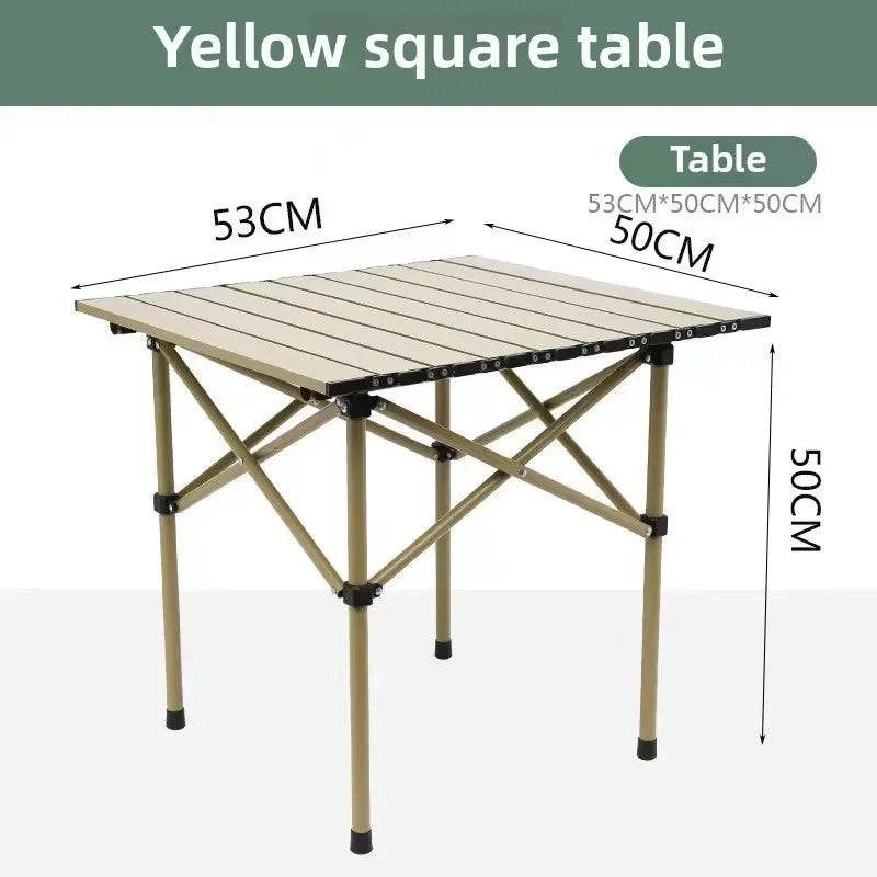 Portable Roll-Up Folding Camping Table with Carry Bag – Lightweight Outdoor Picnic & BBQ Table – 95cm / 120cm (37.4" / 47.2")