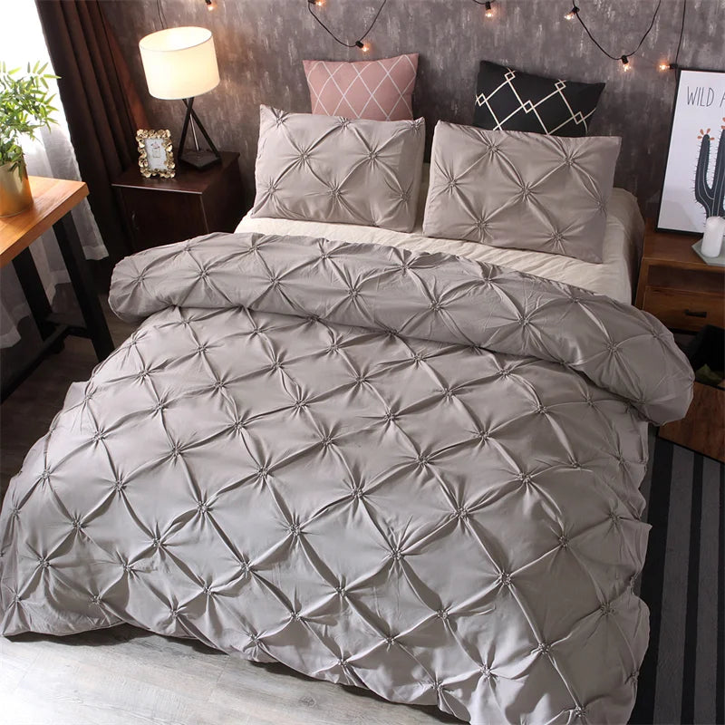 Queen 3-Piece Gray Duvet Cover Set - Bed in a Bag with 2 Pillowcases (No Comforter)
